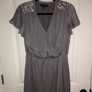 Gray Satin Banana Republic Dress